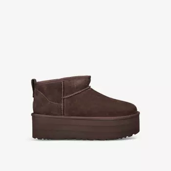Классические замшевые ботинки на ультрамини-платформе Ugg, коричневый