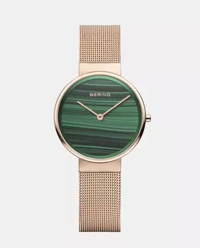 Классические женские часы 14531-368 со стальной сеткой Bering, розовый