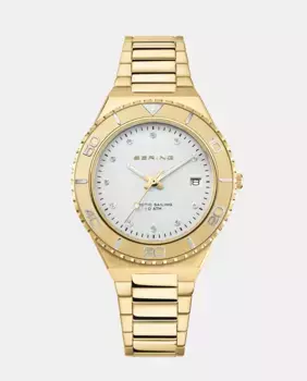 Классические женские часы 18936-734 с автоматическим управлением из золотой стали Bering, золотой