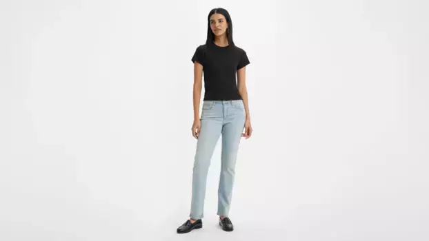 Классические женские джинсы прямого кроя Levi's, цвет Indigo Destructed - Light Wash