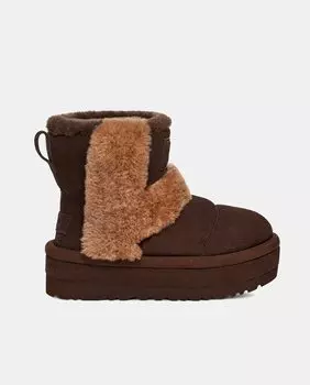 Классические женские кожаные ботинки Cloudpeak на платформе UGG, коричневый
