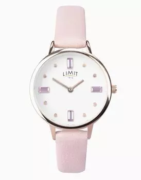 Классические женские круглые розовые аналоговые часы 36 мм в розовом цвете Limit