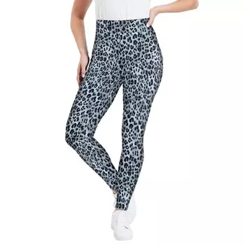 Классические женские леггинсы до щиколотки June + Vie больших размеров June+Vie, цвет Gunmetal Cheetah