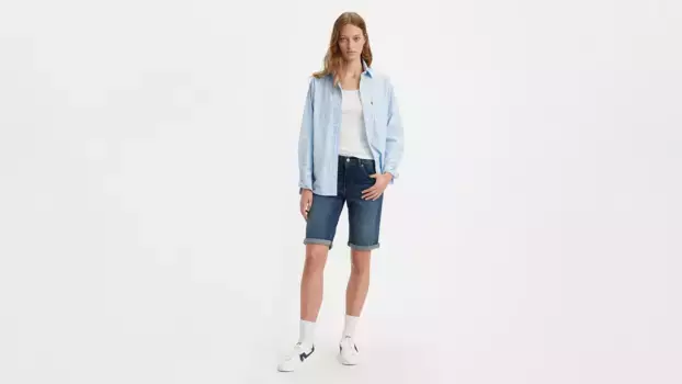 Классические женские шорты-бермуды Levi's, цвет Treasured Time - Dark Wash