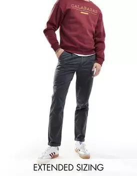 Классические жесткие брюки чинос темно-серого цвета ASOS DESIGN