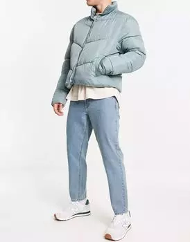 Классические жесткие джинсы голубого оттенка ASOS