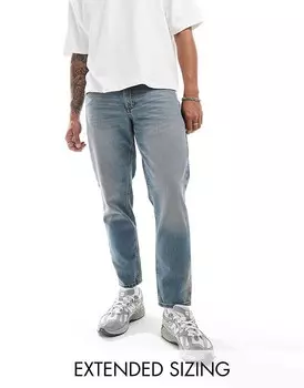 Классические жесткие джинсы среднего синего цвета ASOS DESIGN