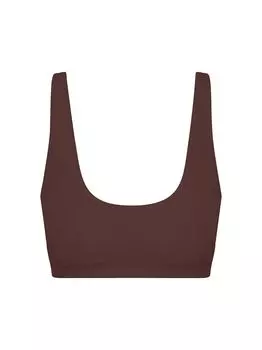 Классический эластичный бюстгальтер с круглым вырезом Commando, мокка