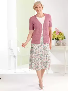 Классический ажурный кардиган Classic, розовый