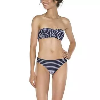 Классический бикини-топ Chaise в темно-синем цвете. Белый Chaise Shoshanna