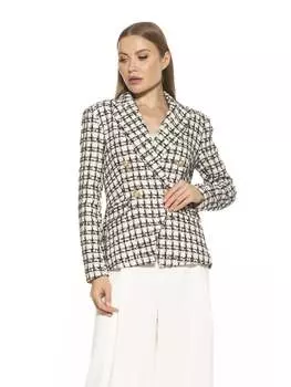 Классический блейзер ALEXIA ADMOR, цвет ivory check