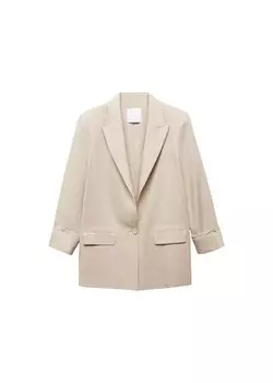 Классический блейзер MANGO Blazer Eleli, бежевый