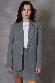 Классический блейзер на подкладке в тонкую полоску 'Hart' Threadbare, серый