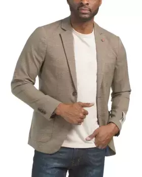 Классический блейзер в клетку, окрашенный в пряжу Scotch & Soda, серо-коричневый