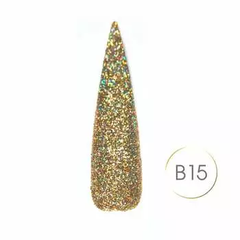 Классический блеск для нейл-арта - Голограмма Золото - B15, SUNFLOWER