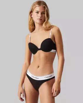 Классический бюстгальтер на косточках - Modern Cotton Calvin Klein, черный