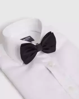 Классический черный шелковый мужской галстук-бабочка Silbon, чёрный