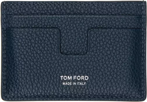 Классический держатель карт из темно-синей зернистой кожи TOM FORD, Midnight blue