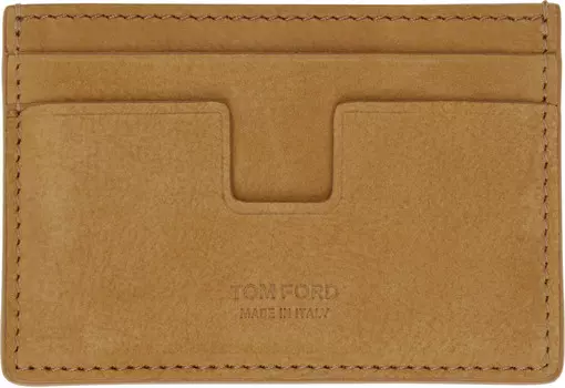 Классический держатель карт из загорелого нубука TOM FORD