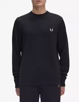 Классический джемпер с круглым вырезом Fred Perry, черный