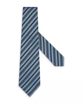 Классический галстук из шелка и хлопка ZEGNA, синий