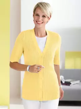 Классический кардиган Basics Classic Basics, желтый