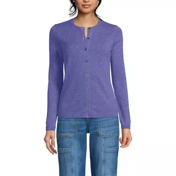 Классический кашемировый кардиган для женщин Lands End Lands' End, цвет Periwinkle Heather