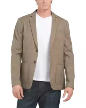 Классический клетчатый блейзер, окрашенный в пряже Scotch & Soda, серо-коричневый