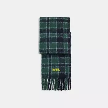 Классический клетчатый шарф большого размера COACH, цвет dark pine
