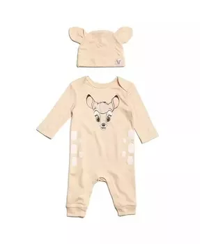 Классический комбинезон для косплея «Бэмби» для мальчиков, коричневая детская шапка Disney, коричневый