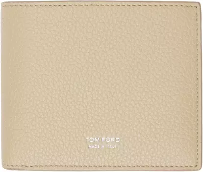 Классический кошелек двойного сложения из бежевой зернистой кожи TOM FORD, Dune