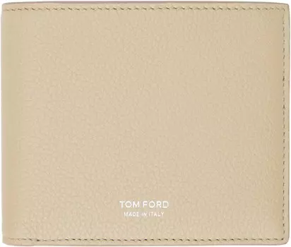 Классический кошелек двойного сложения из бежевой зернистой кожи TOM FORD, Dune
