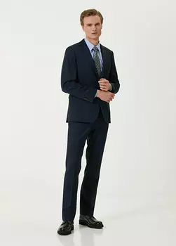Классический костюм из темно-синей шерсти drop 6 Beymen