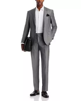Классический костюм Siena Sharkskin Tonal Windowpane Canali, серый