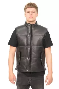 Классический кожаный пуховик в ноттингеме Infinity Leather, черный