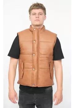 Классический кожаный пуховик в ноттингеме Infinity Leather, коричневый