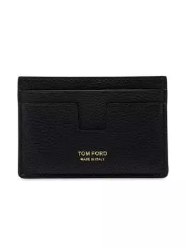 Классический кожаный визитница T Line Tom Ford, черный