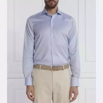 Классический крой рубашки Emanuel Berg, синий