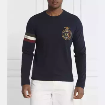 Классический крой с длинным рукавом Aeronautica Militare, синий