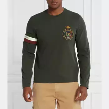 Классический крой с длинным рукавом Aeronautica Militare, зеленый