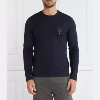 Классический крой с длинным рукавом Aeronautica Militare, синий