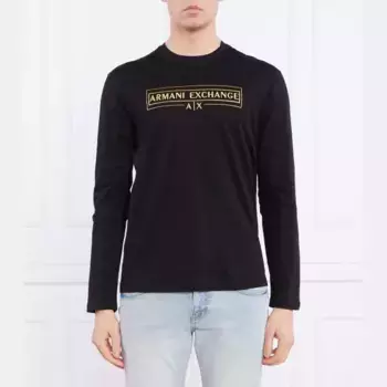 Классический крой с длинным рукавом Armani Exchange, черный