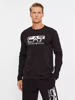 Классический крой с длинным рукавом Ea7 Emporio Armani, черный
