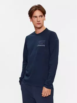 Классический крой с длинными рукавами Aeronautica Militare, синий