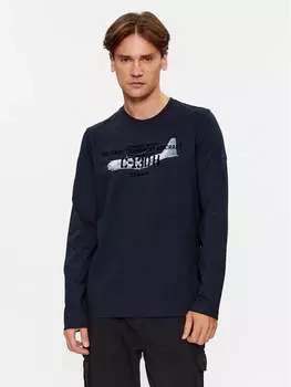 Классический крой с длинными рукавами Aeronautica Militare, синий