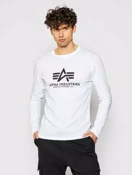 Классический крой с длинными рукавами Alpha Industries, белый