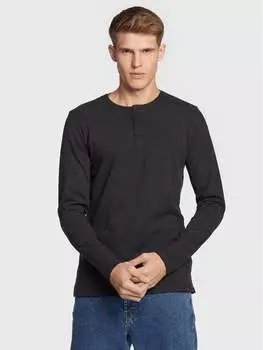 Классический крой с длинными рукавами Solid, черный