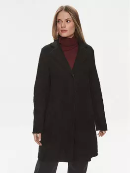 Классический крой шерстяного пальто Culture, черный