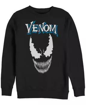 Классический логотип marvel для мужчин venom big face с круглым вырезом из флиса Fifth Sun, черный