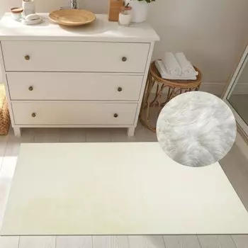 Классический мягкий коврик для ванной, красивый и мягкий, кремового цвета, размер - 70 х 140 см Teppichhome24, бежевый